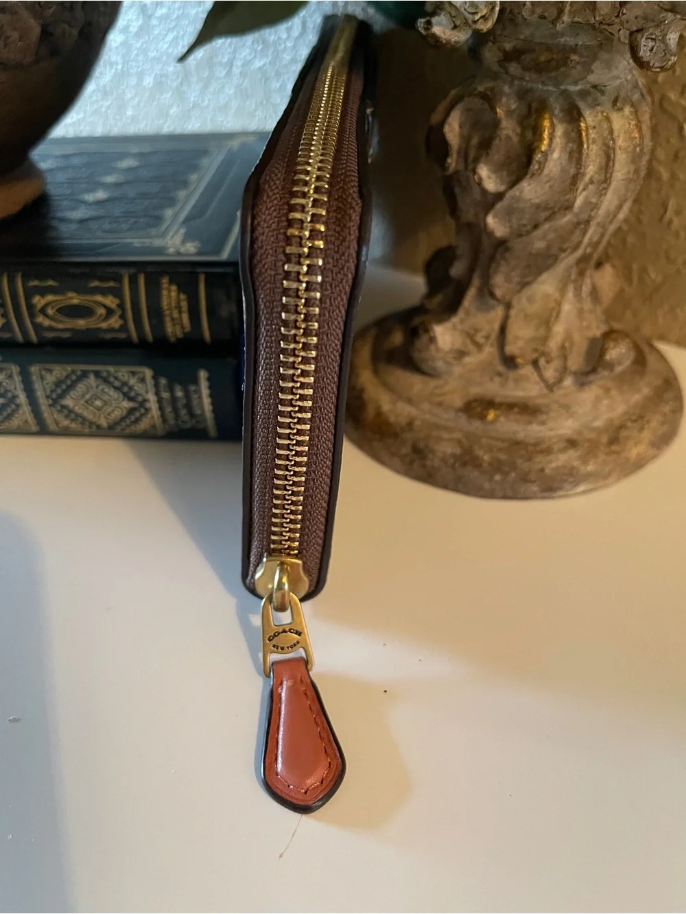 Coach Signature Zip Around Accordion Wallet in Midnight